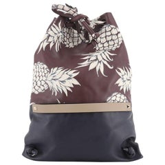 Valentino Drawstring Backpack Printed Leather Large 