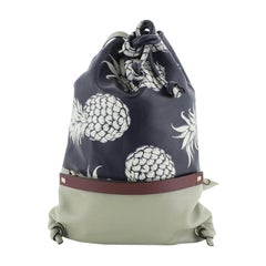 Valentino Drawstring Backpack Printed Leather Large