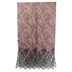 VALENTINO dusty pink & black modal LACE PRINT & LACE Shawl Scarf