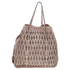 Valentino Dusty Pink Leather And Mesh Rockstud Tote