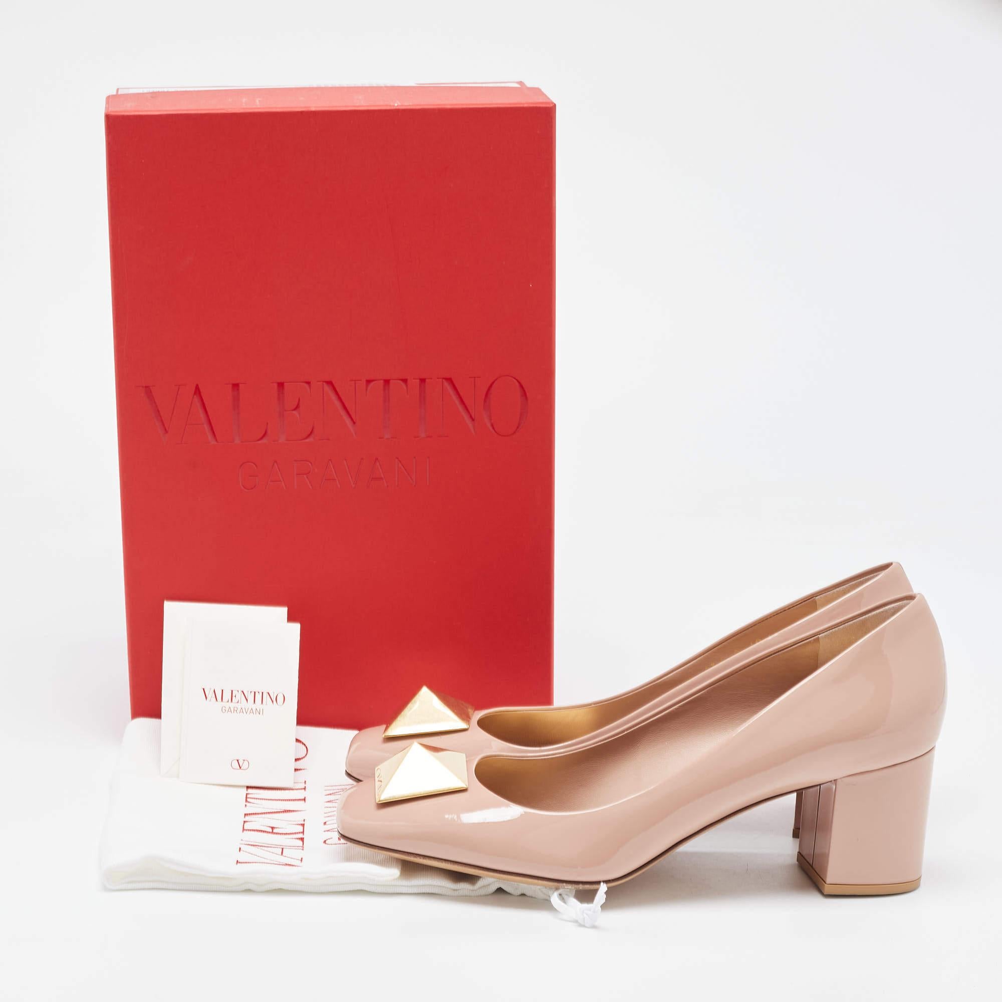 Valentino Dusty Pink Patent Leather One Stud Pumps Size 40 5