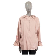 VALENTINO rosa empolvado poliéster LOGO HOODED WINDBREAKER Chaqueta 40 S