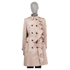 VALENTINO dusty pink silk SIDE RUFFLED TRENCH Coat Jacket 12 M