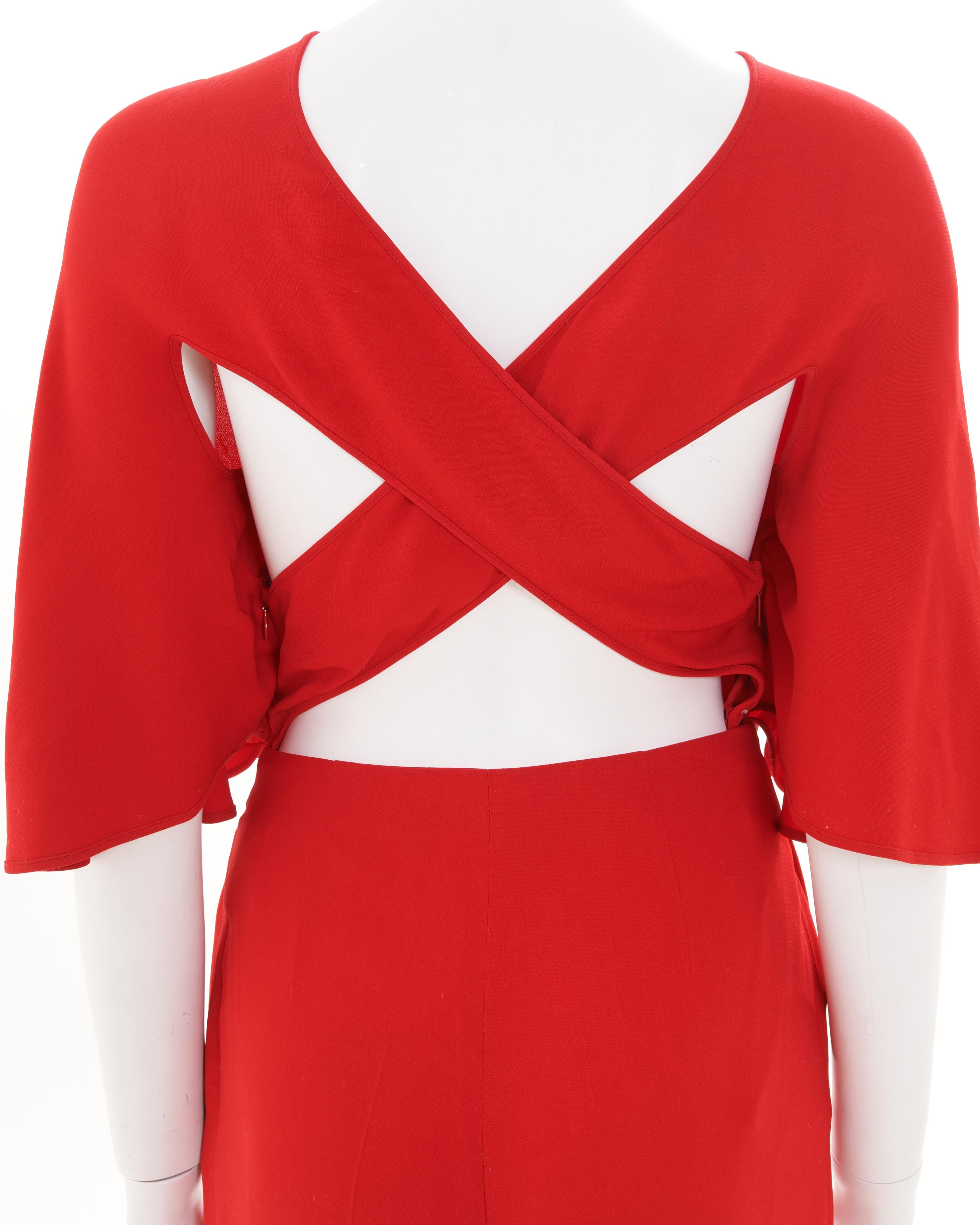 Valentino Early 00's Cross Back Red Jumpsuit en vente 1