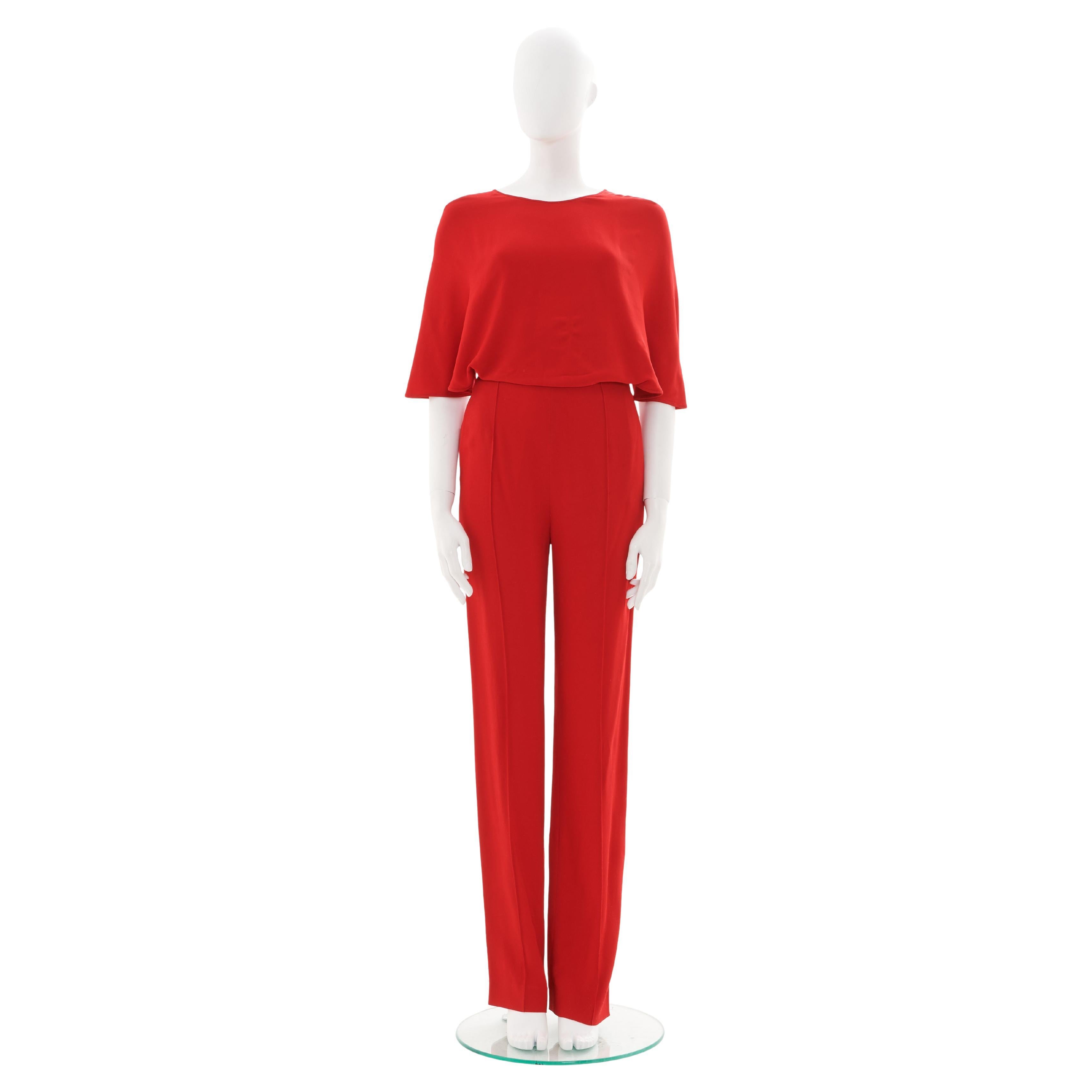 Valentino Early 00's Cross Back Red Jumpsuit en vente
