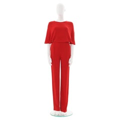 Valentino Early 00's Cross Back Red Jumpsuit