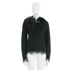 Valentino Pullover mit floraler Spitze und Feder aus den frühen 00er Jahren