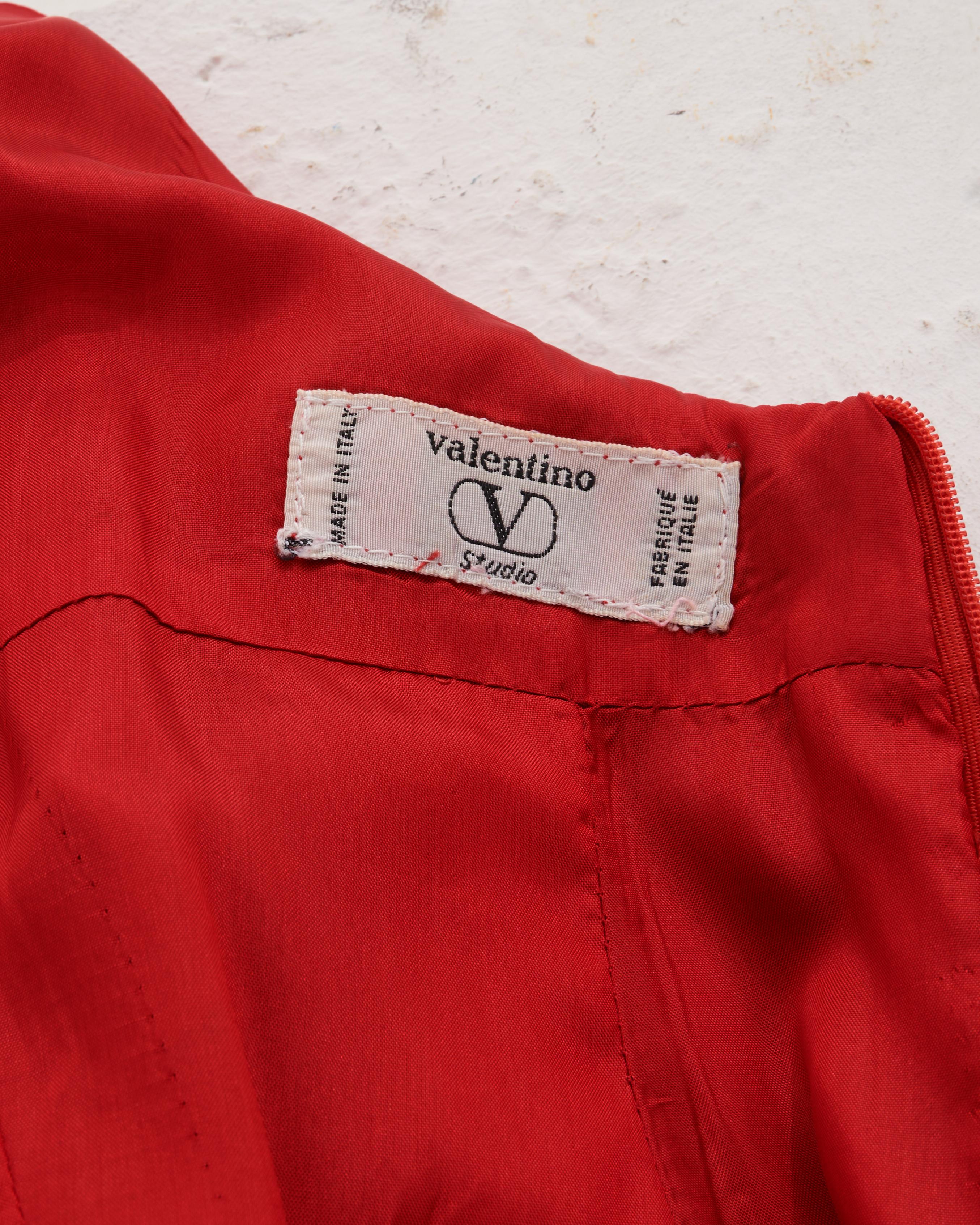 Valentino Early 00's Red Viscose Long Dress For Sale 6