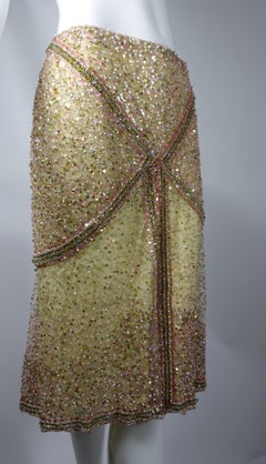 Valentino Early 2000s Embellished Suede & Sequin Two-Piece Set