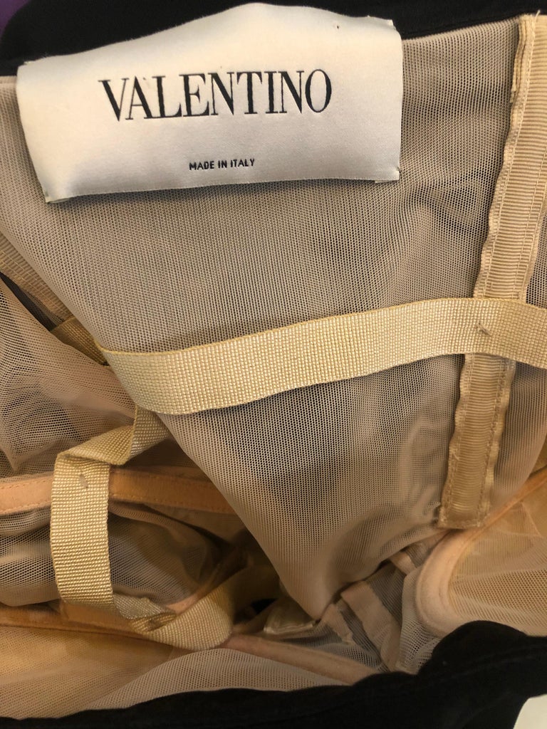 Valentino Early 2000s Size 8 Black Strapless Avant Garde Strapless ...