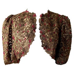 Valentino: Kurze Bolero-Jacke aus metallisch-goldfarbener Spitze, Anfang der 2010er Jahre