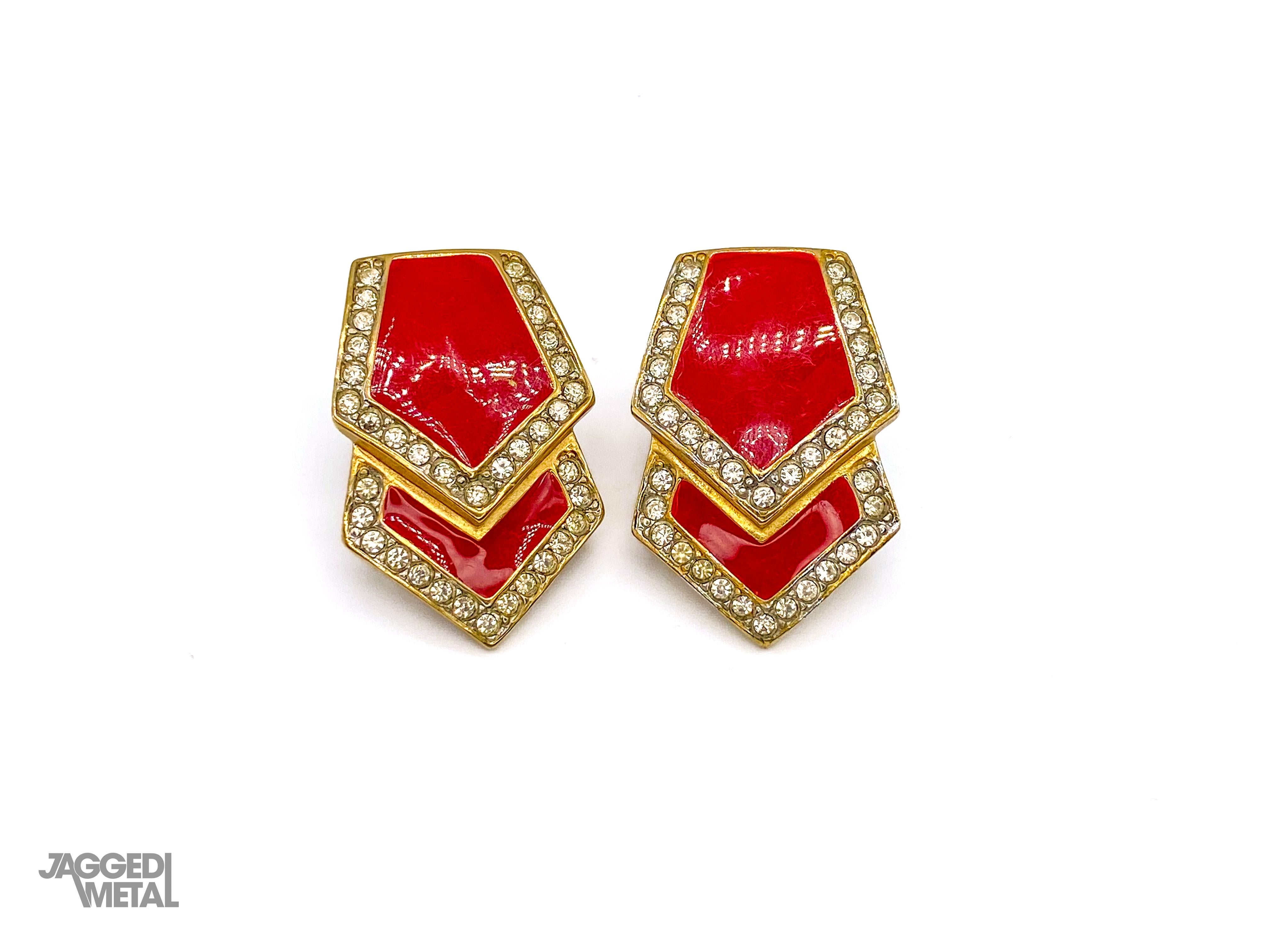 VALENTINO Earrings Vintage 1980s Clip On In Excellent Condition In London, GB