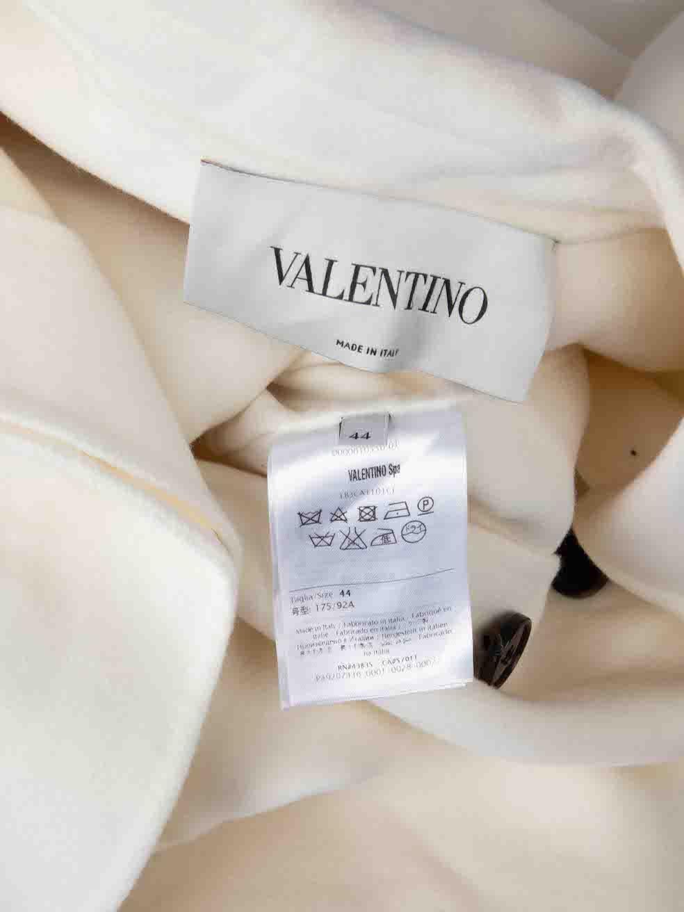 Valentino Ecru Virgin Wool Single Breasted Coat Size L For Sale 2