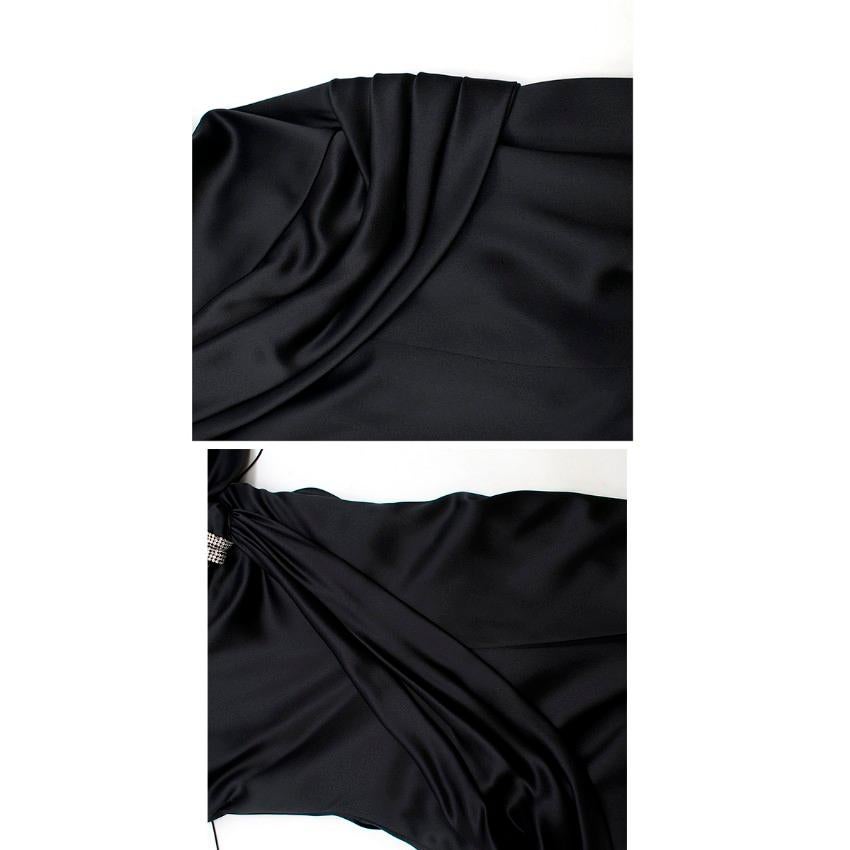 Valentino Embellished Asymmetric-Neckline Black Silk-Gown US 0-2 For Sale 5