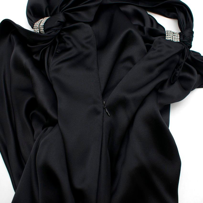 Valentino Embellished Asymmetric-Neckline Black Silk-Gown US 0-2 For Sale 1