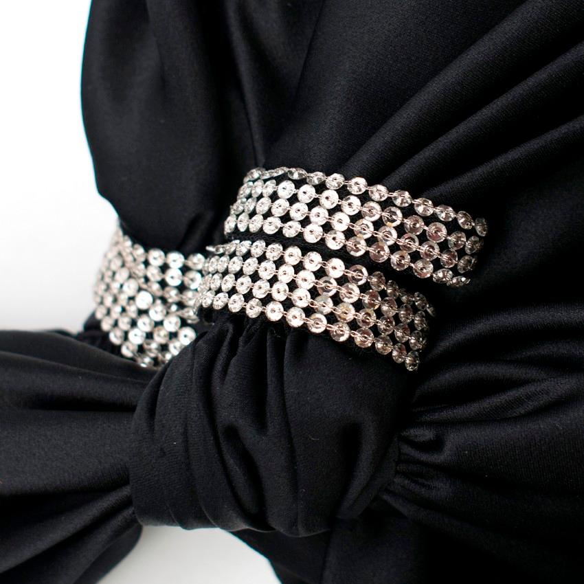 Valentino Embellished Asymmetric-Neckline Black Silk-Gown US 0-2 For Sale 4