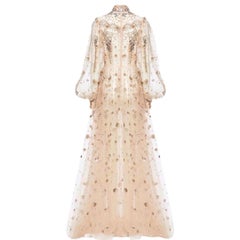 Valentino Embellished Sheer Evening Gown Size 46IT