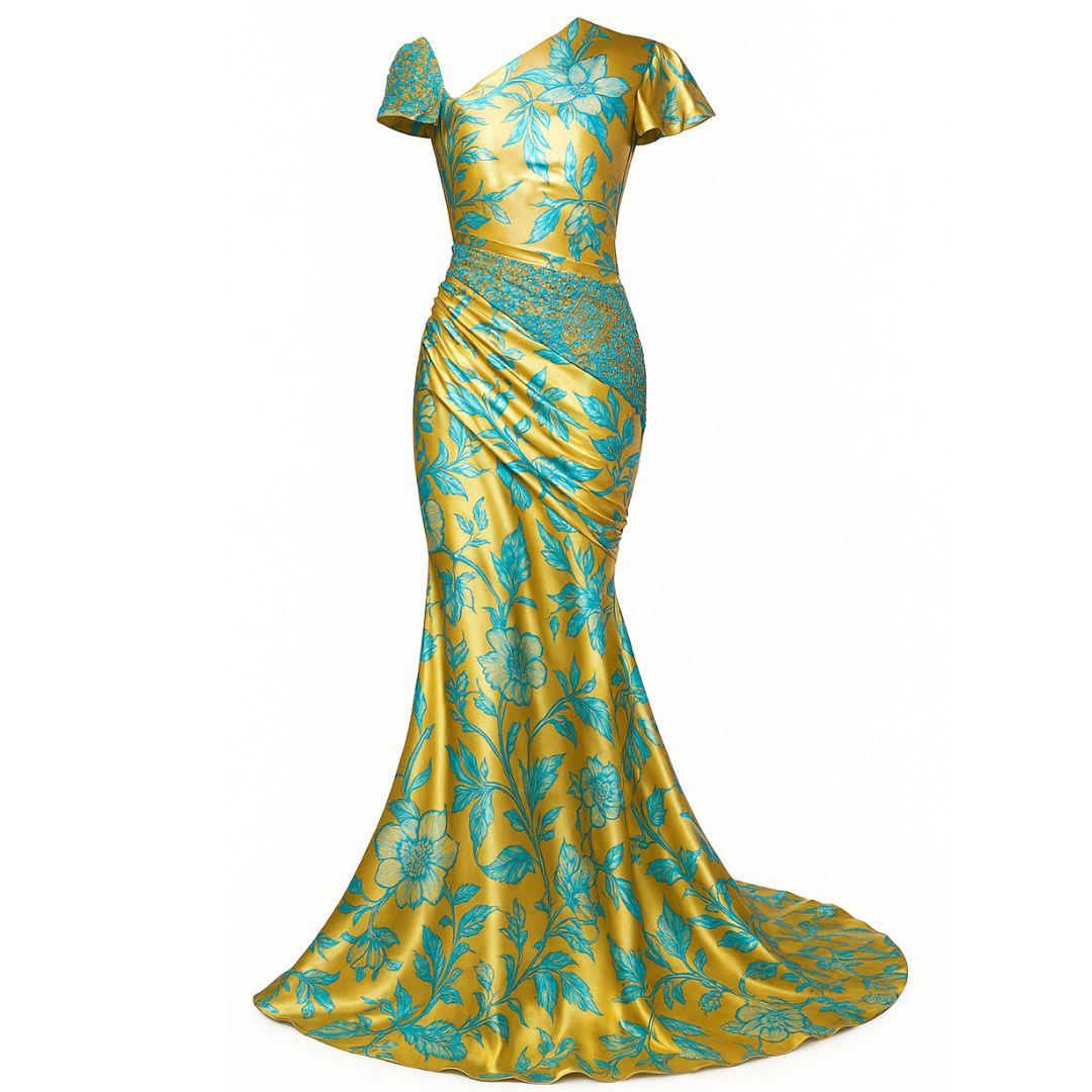 Valentino - Robe du soir en soie avec ornements - Printemps/Été 2006 - Taille 44IT
