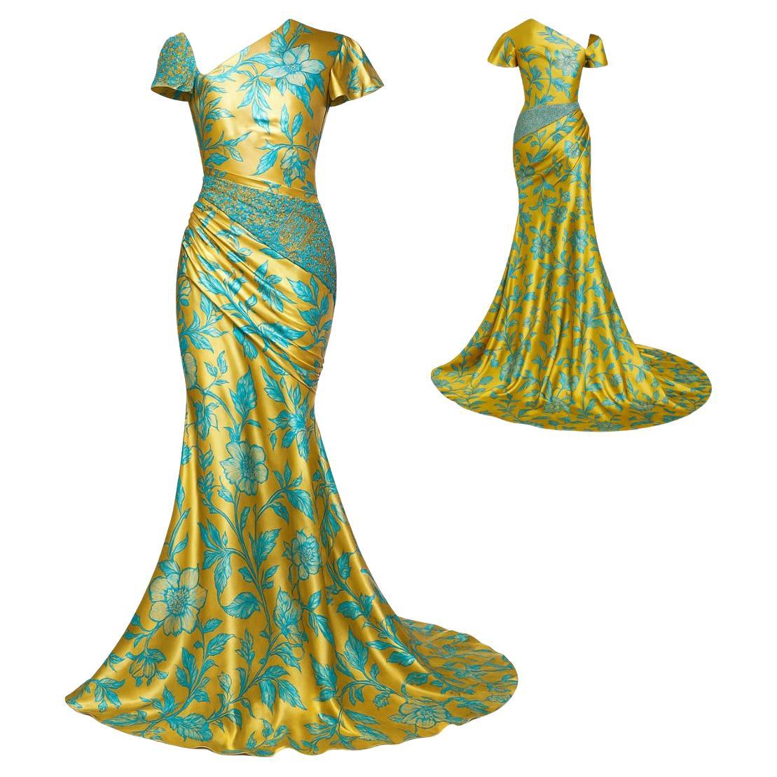 Valentino - Robe du soir en soie avec ornements - Printemps/Été 2006 - Taille 44IT en vente
