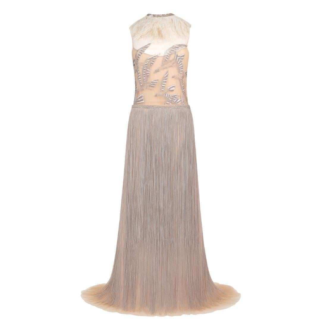 Valentino Embellished Silk Evening Gown Spring/Summer 2016 Size 40IT
