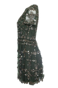 Valentino, embellished tulle dress in green
