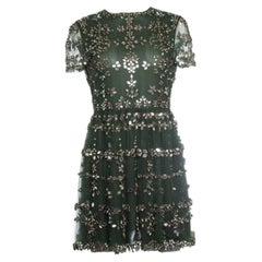 Valentino, embellished tulle dress in green