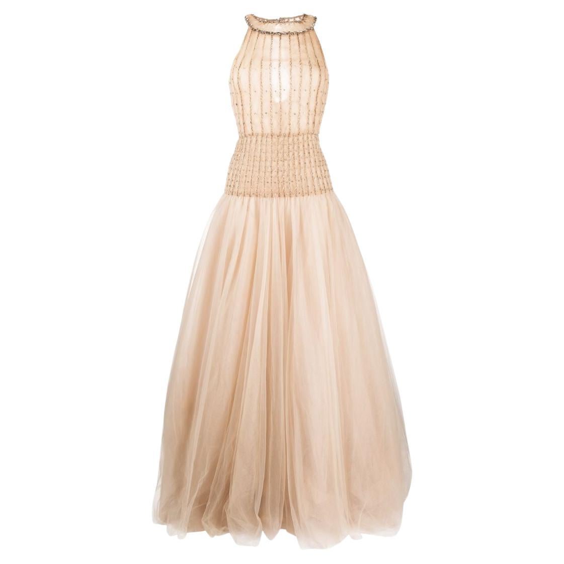 Valentino Embellished Tulle Evening Gown Resort 2012 Size 38IT For Sale