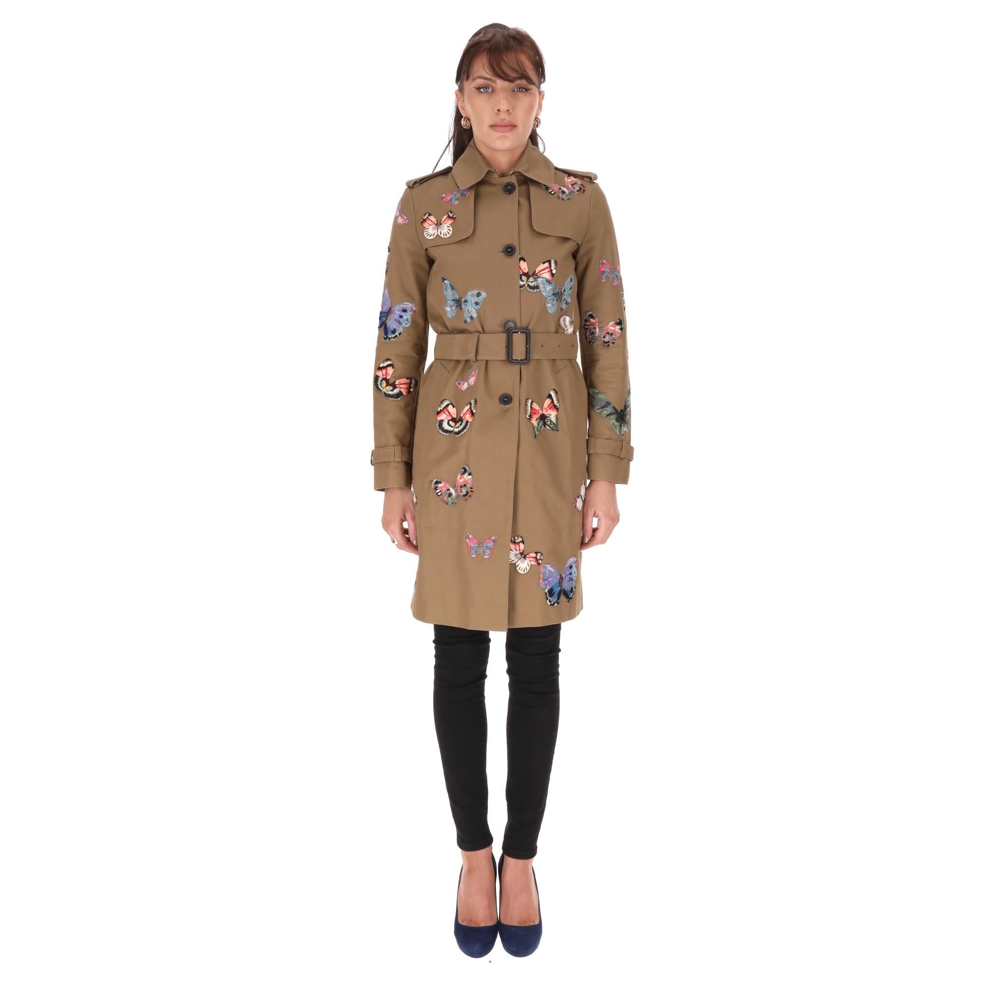 Valentino Embroidered Butterfly Trench Coat

Dark beige belted coat fully embellished with multi-coloured embroidered butterflies.

Featuring centre button closure with buttoned cuffs and shoulder epaulettes.

Rrp £2,995

Size - 38IT

Condition -