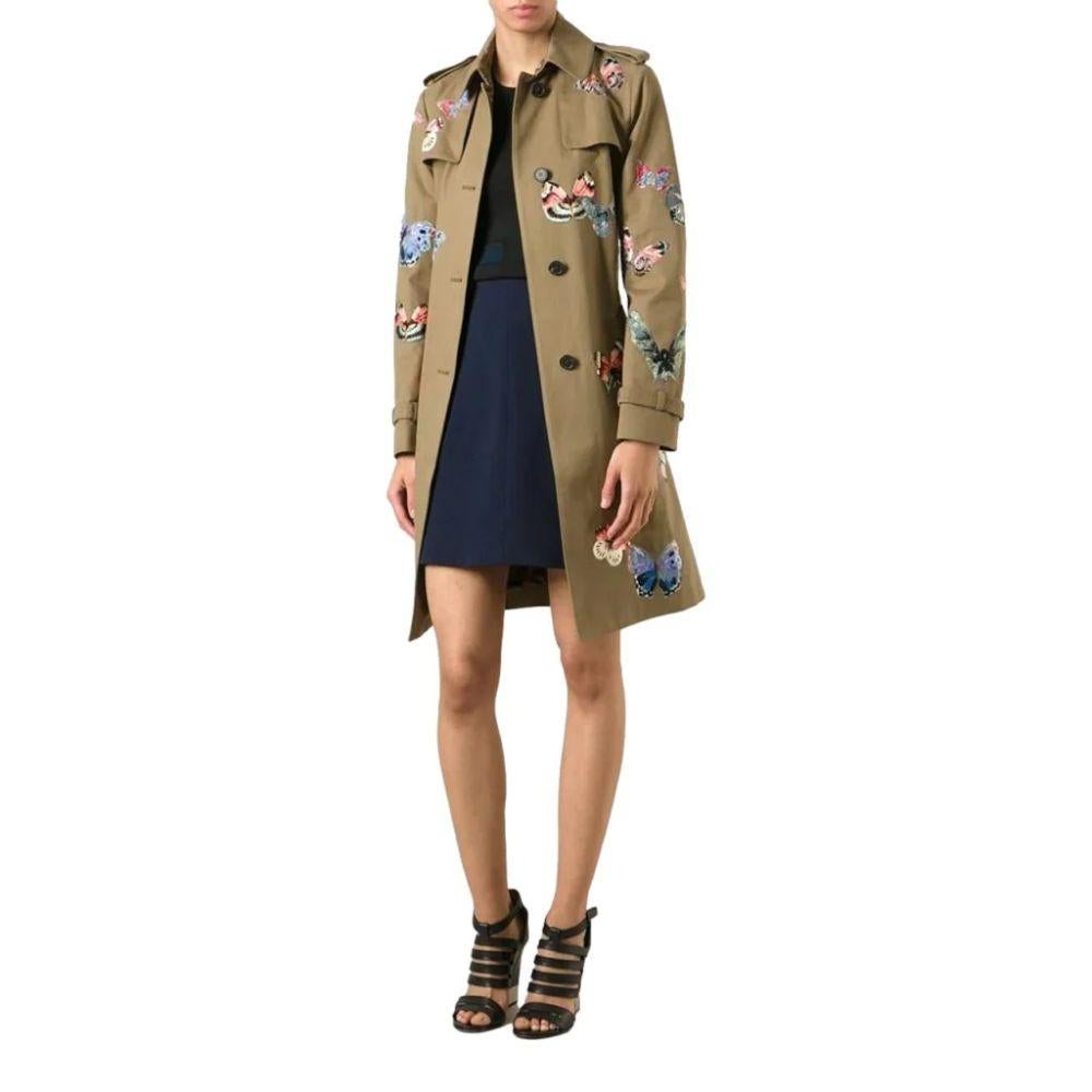 Valentino Embroidered Butterfly Trench Coat Size 38IT For Sale 3