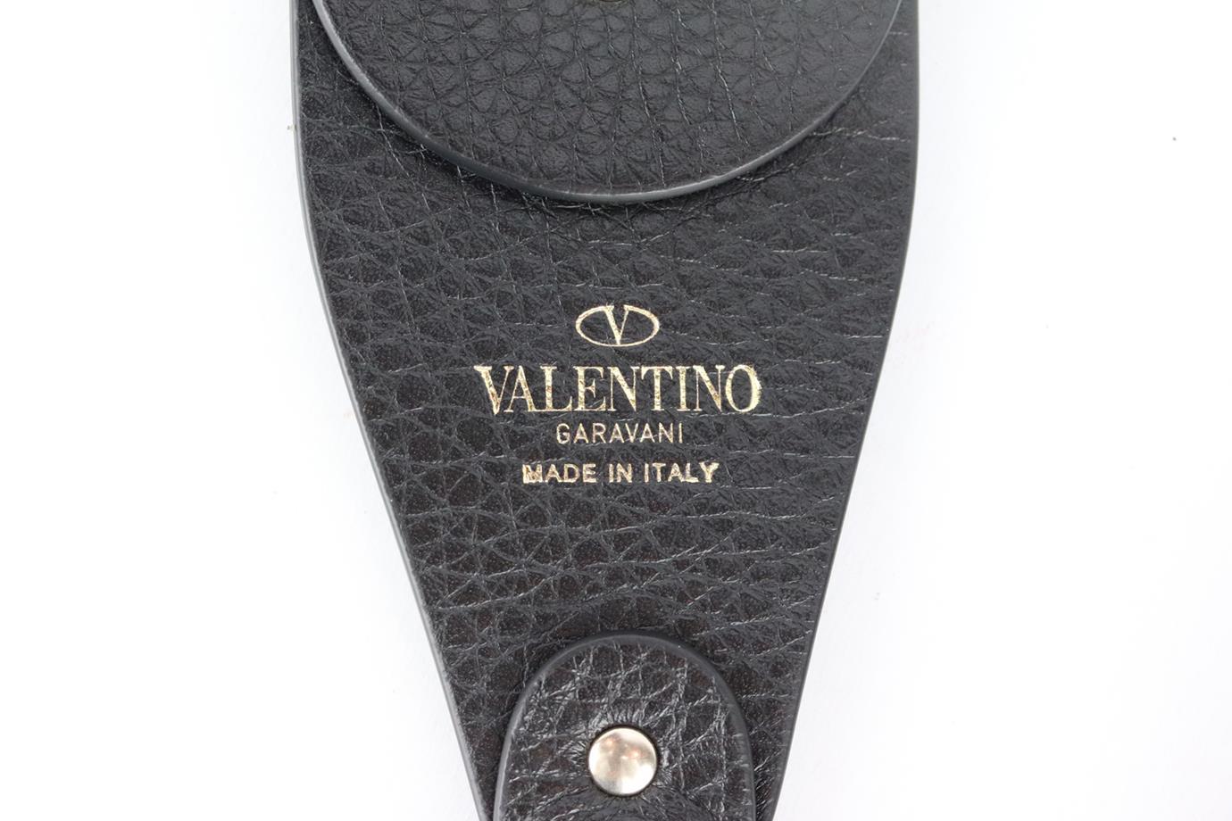 Valentino Besticktes Segeltuch und Leder-Taschenriemen  im Angebot 1