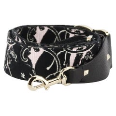 Valentino Embroidered Canvas And Leather Bag Strap