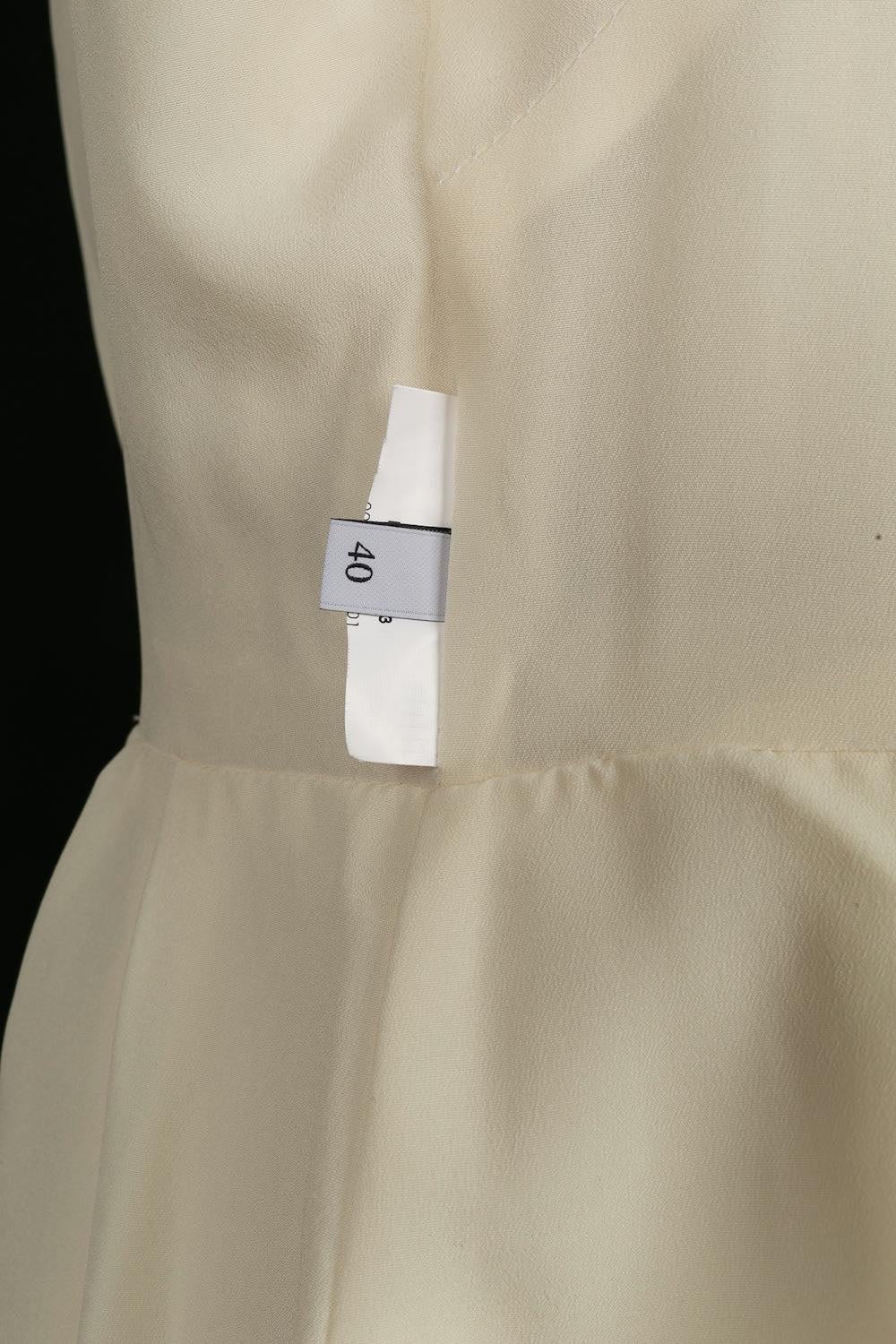 Valentino Embroidered Coat in White Ecru For Sale 2