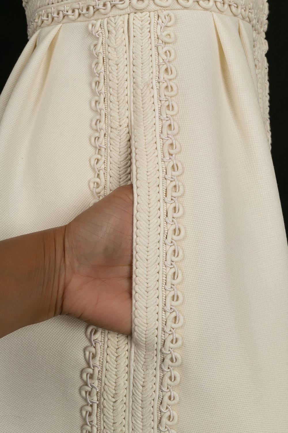 Valentino Embroidered Coat in White Ecru For Sale 3