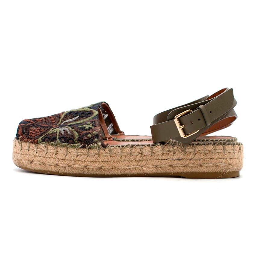 Valentino Embroidered Platform Espadrilles - Size EU 40 In Excellent Condition In London, GB
