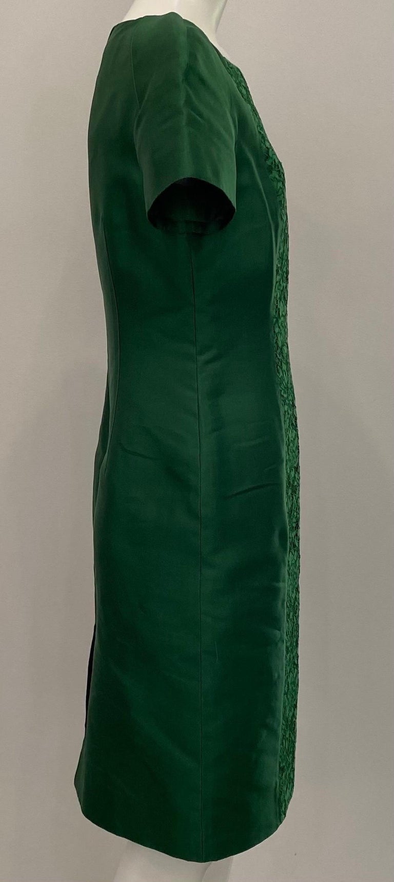 Valentino Emerald Green Silk and Lace Cap Sleeve Sheath Dress - Sz 8 For  Sale at 1stDibs | emerald green sheath dress, dark green sheath dress,  emerald sheath dress