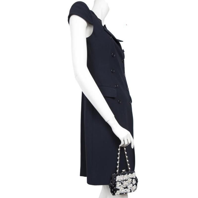 Gray Valentino Evening Bag with Pearl Flowers For Sale