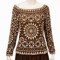 Valentino Evening Gown 2pc Set Documented Embellished Mosaic Vintage S/S 1989