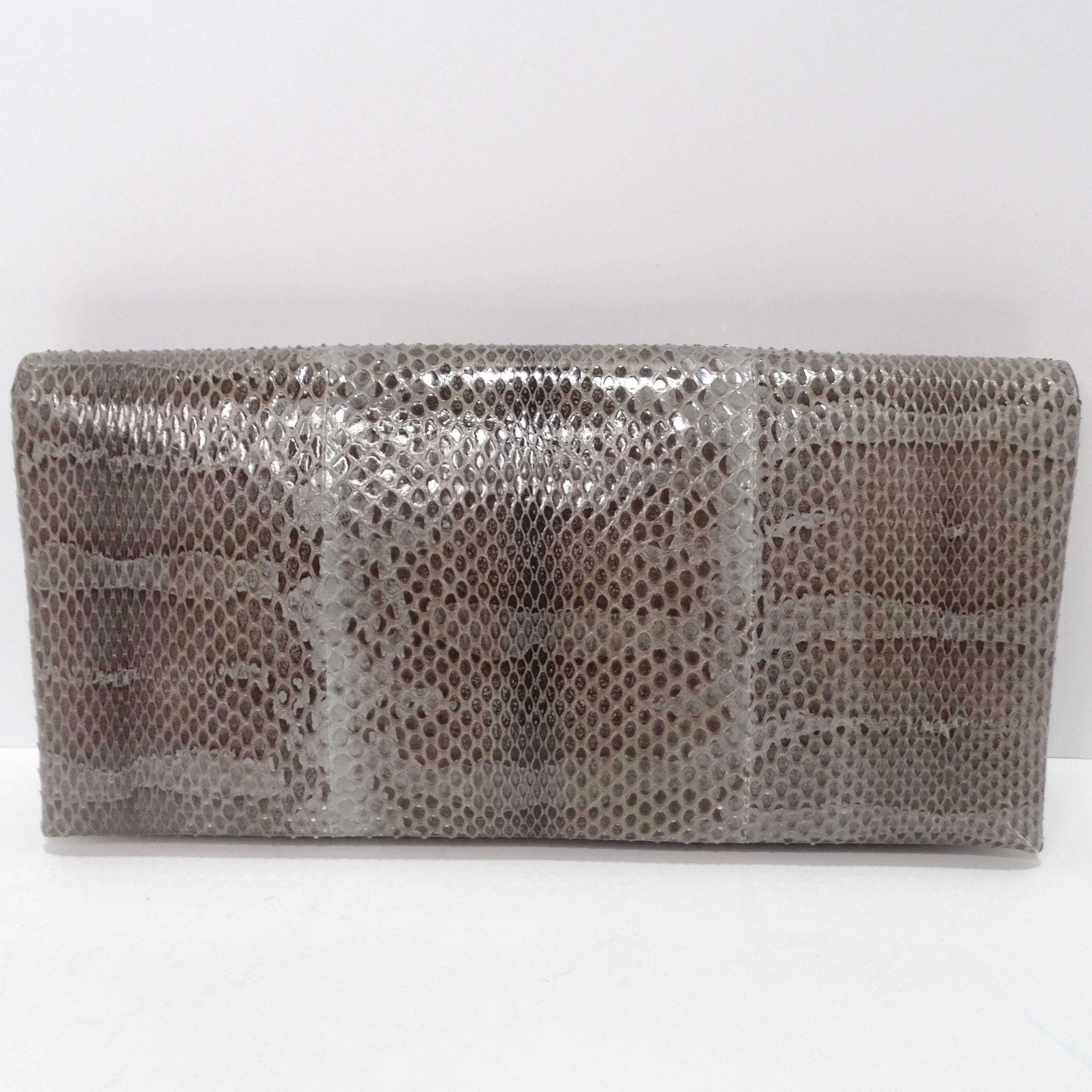 Women's or Men's Valentino Exotic Snakeskin Fold Over Handbag For Sale