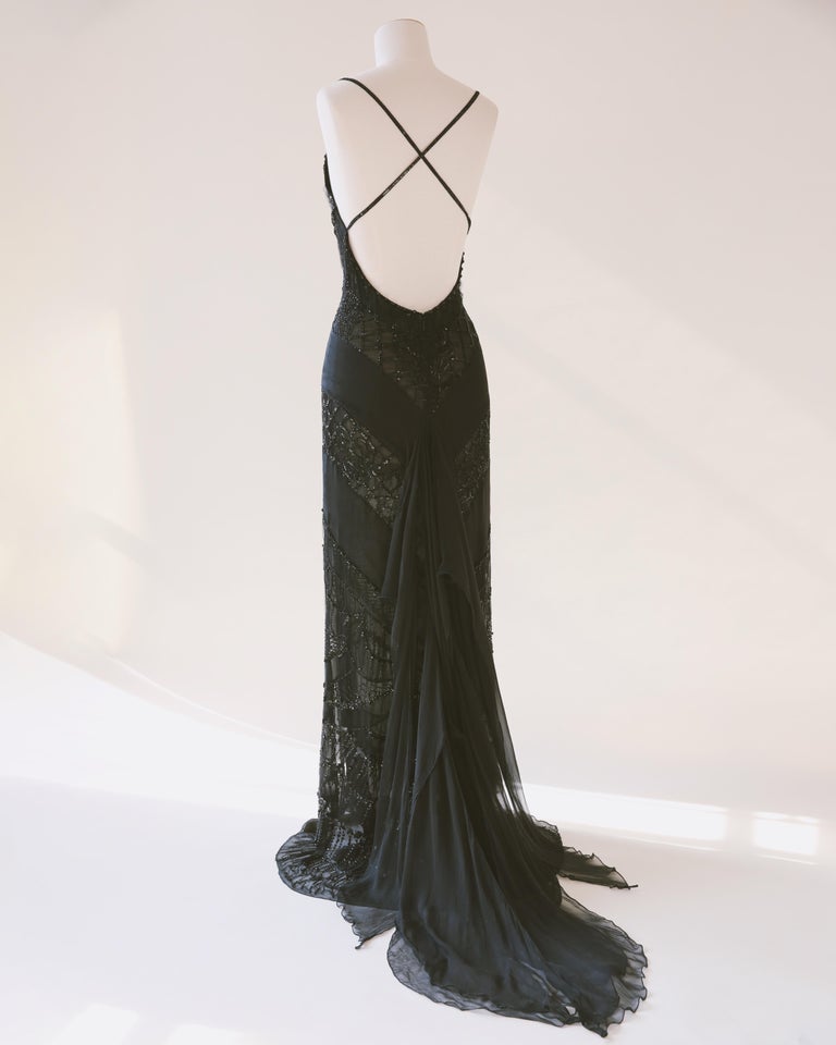 valentino sheer lace dress Valentino Sheer Black & Red Floral Lace Gown Red / 42
