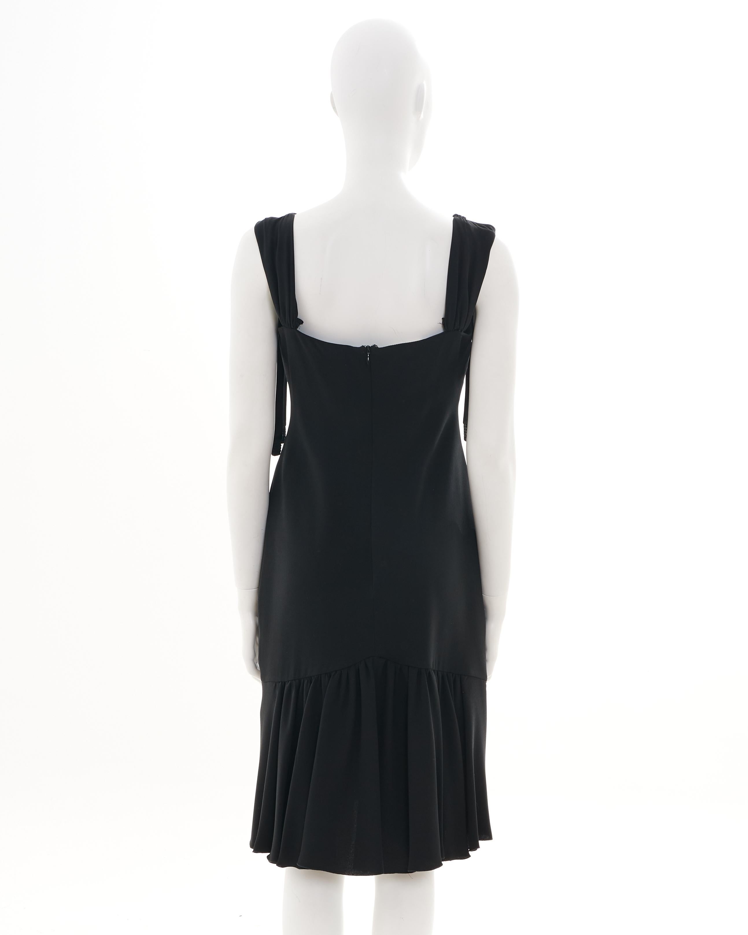 Women's Valentino F/W 2005 Black silk bow cocktail dress For Sale