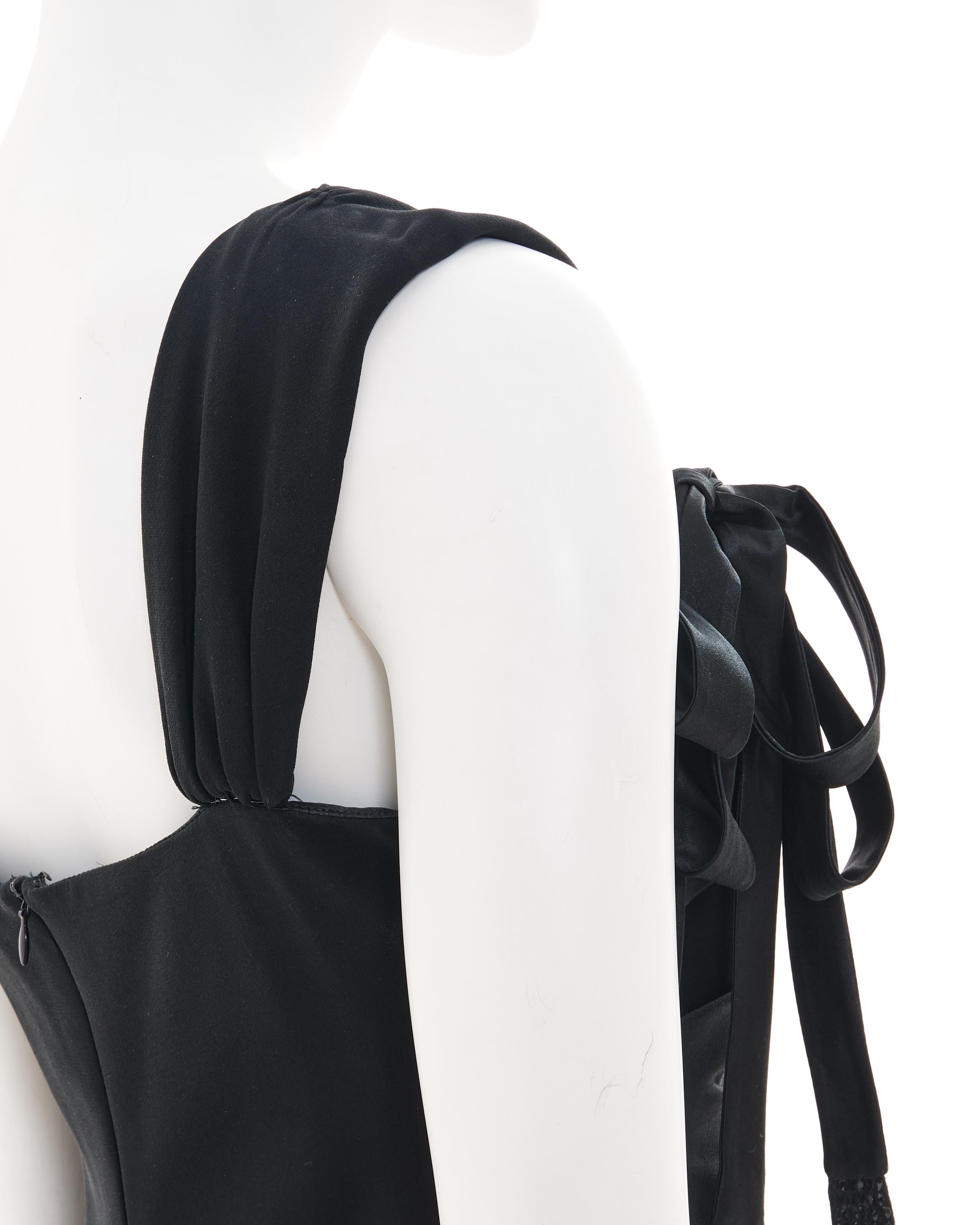 Valentino F/W 2005 Black silk bow cocktail dress For Sale 2