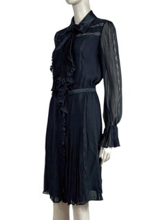 Valentino Fall 2005 Look 9 Black crepe silk shirt dress