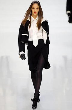 Valentino Fall 2006 Black & Cream Crepe Jacket