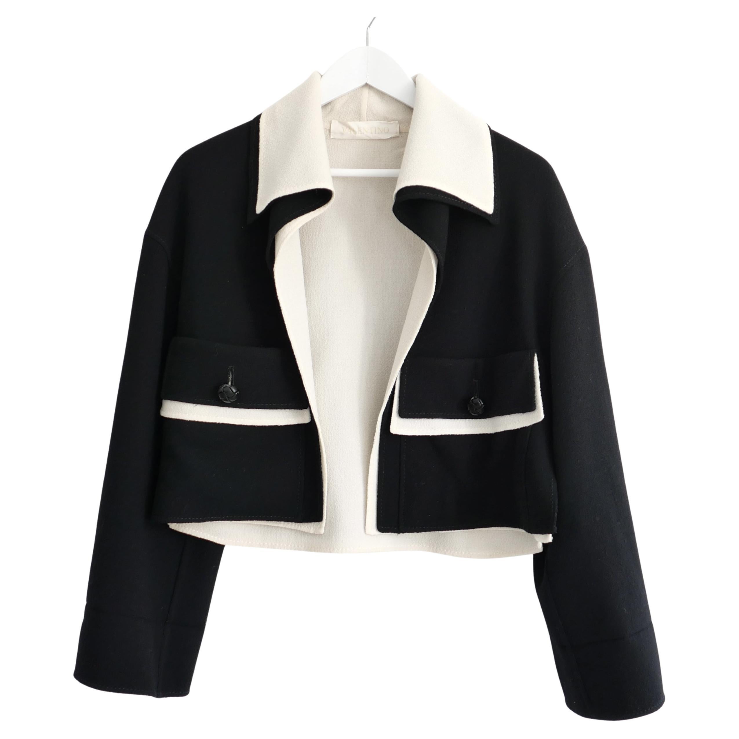 Valentino Fall 2006 Black & Cream Crepe Jacket