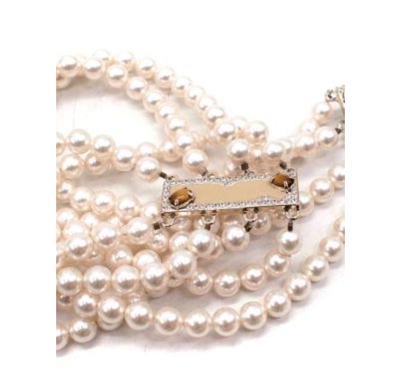 Valentino Faux Pearl Crystal Embellished Flower Chain Belt 3