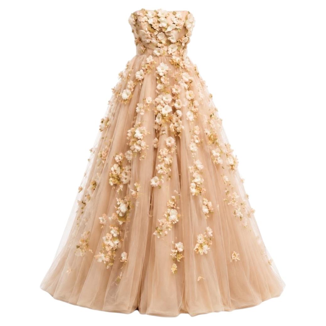 Valentino Floral Embellished Evening Gown Resort 2011 Size 8