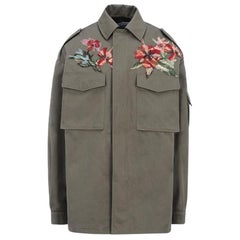  Valentino Floral Embroidered Cotton Safari Jacket 