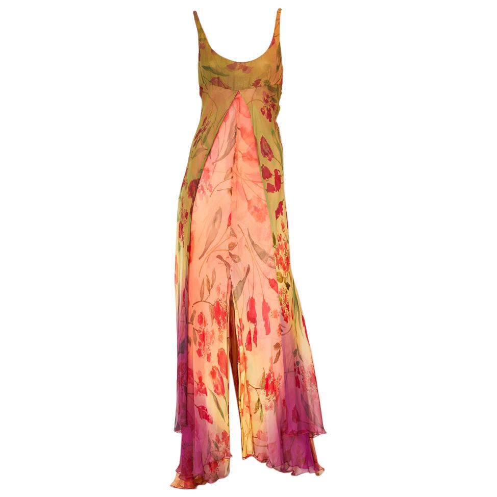 Valentino Floral Pattern Chiffon Gown at 1stDibs | chiffon dress ...