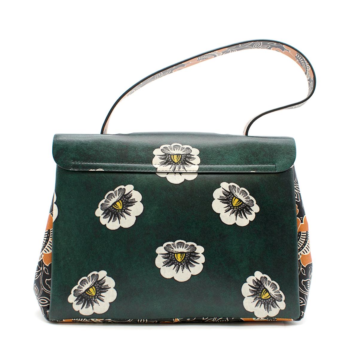 Beige Valentino Floral Printed Top Handle Bag For Sale