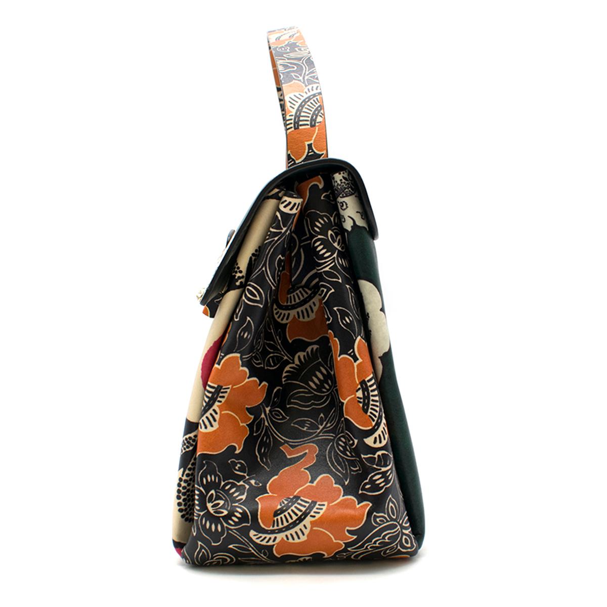 Valentino Floral Printed Top Handle Bag In Excellent Condition For Sale In London, GB